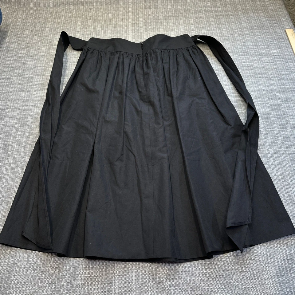 Kate Spade Black Linen Blend Pleated Midi Skirt Size 12 Minimalist Quiet Luxury - Image 3 of 4