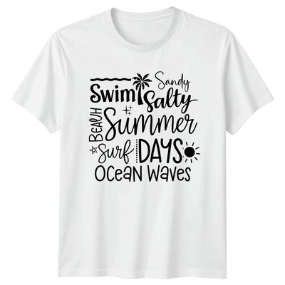 Schwimmen Sand Salzig Sommer Strand Surf Tage Ozean Wellen Strand Lifestyle Grafik T-Shirt