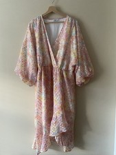 Simply Be Chiffon Style Lined Long Dress Plus Size 22 Long Sleeve Party Frill