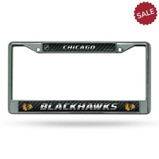 Chicago Blackhawks License Plate Frame Chrome Printed Insert