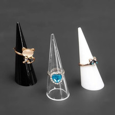 Clear Acrylic Cone Ring Display Stand Jewellery Storage Holder Shop Display