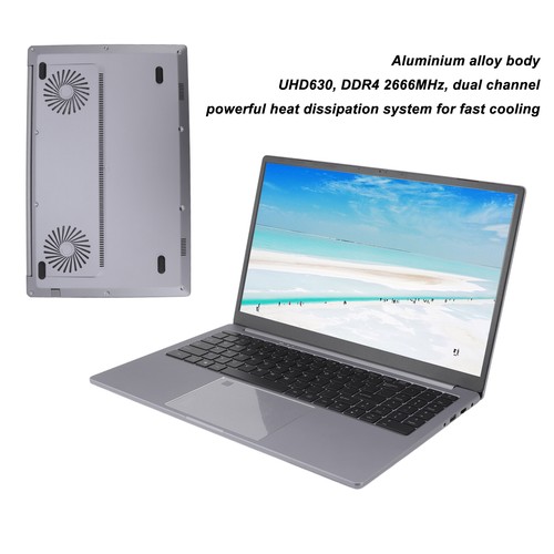 US Plug 15.5in I9 Laptop 12GB 256GB Laptop HD IPS Screen Grey Laptop With Full - Picture 17 of 24
