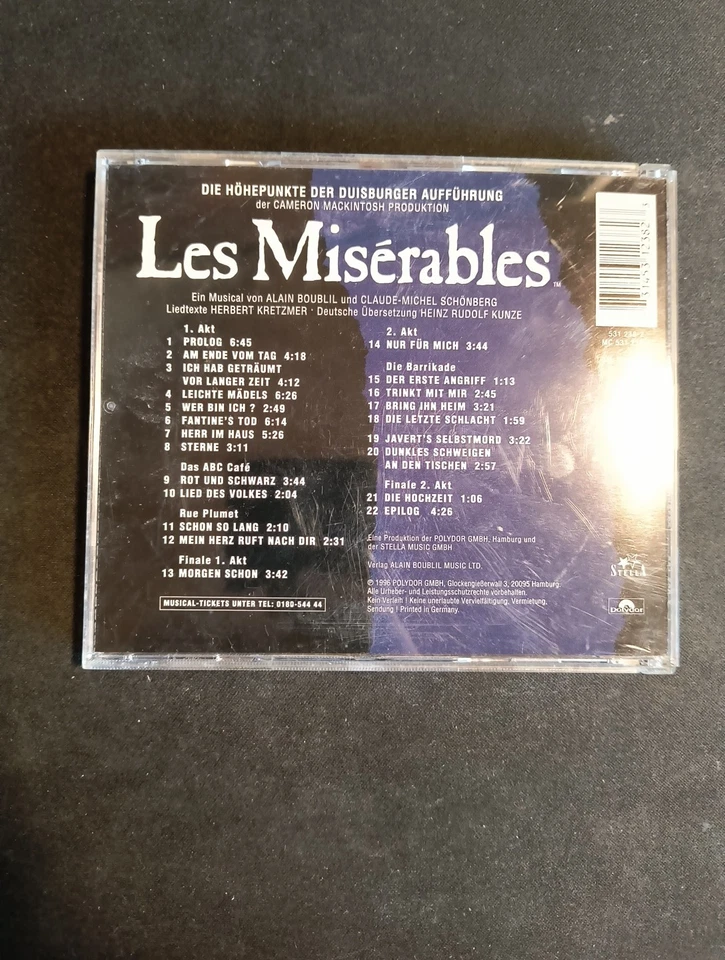 Les Misérables - Musical 1996 Duisburger Höhepunkte CD Musik - Sehr Gut - Bild 2 von 2