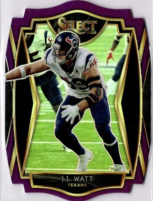 2020 Panini Select #128 J.J. Watt Purple Prizm Die Cut (B)