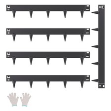 5Pack39x3inHeavyDutyGalvanizedSteelGardenBorderBendableBlack