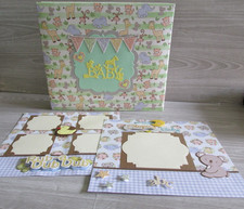 Premade Baby Scrapbook Photo Album Keepsake Gift 40 Photo Handmade layouts 8x8