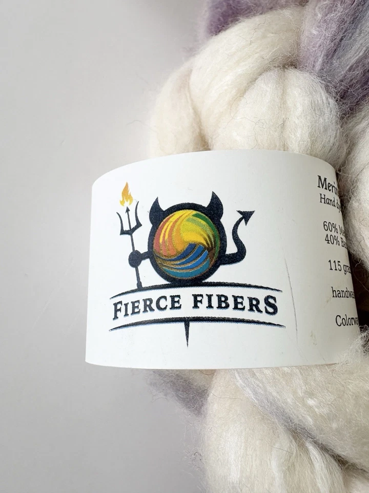 Merino Wool Bamboo ‘Pearl’ Purple Pink Fiber Braid Roving Spinning Felting 4oz - Image 4 of 4