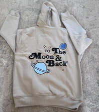 White Fox Boutique To The Moon  Back Oversized Lunar Gray Hoodie size XS/S-NWT
