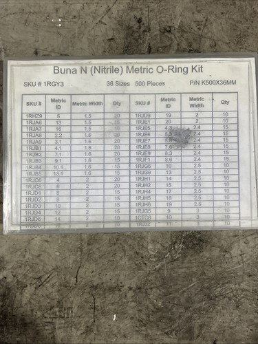 🔥Metric O-Ring Kit Buna N 36 Sizes K500X36MM, Used Free Shipping🇺🇸