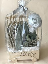 9-Piece Baby Gift Basket for Shower 6M Boy Safari Baby Shower