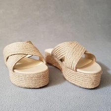 RAYE Tiko Criss Cross Wedges in Natural Size 8 RAYE-WZ1853 Woven Braided Jute