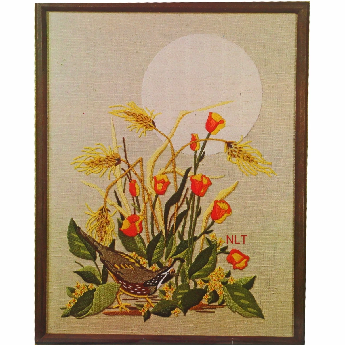 Kit De Broderie Crewel Jiffy Années 70 - Oiseaux Et Fleurs - Neuf