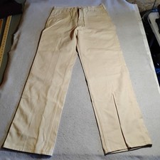 Vintage Roebucks USA Made Carpenter Pants Mens 34x34 Natural Cotton Painter Work