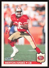 Merton Hanks, 1992 Fleer, #378, San Francisco 49ers,