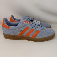 Adidas Gazelle Indoor Athletic Shoes Blue Orange Men  s Size 10