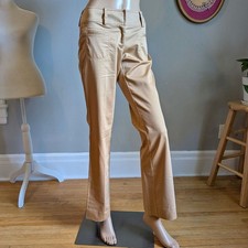 NWT Vintage Y2K Cache Tan Trousers Office Corpcore Flare Pants Size 0