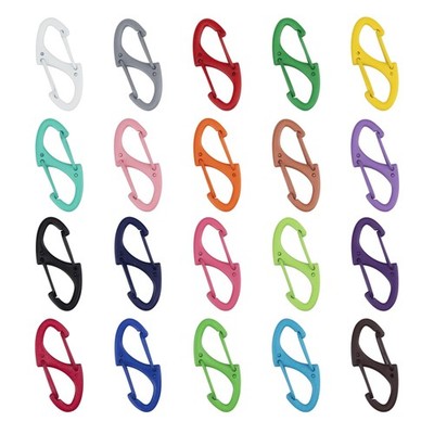 Small Carabiner Clips 20PCS, Double Sided Keychain, Camping Gear, Multicolor