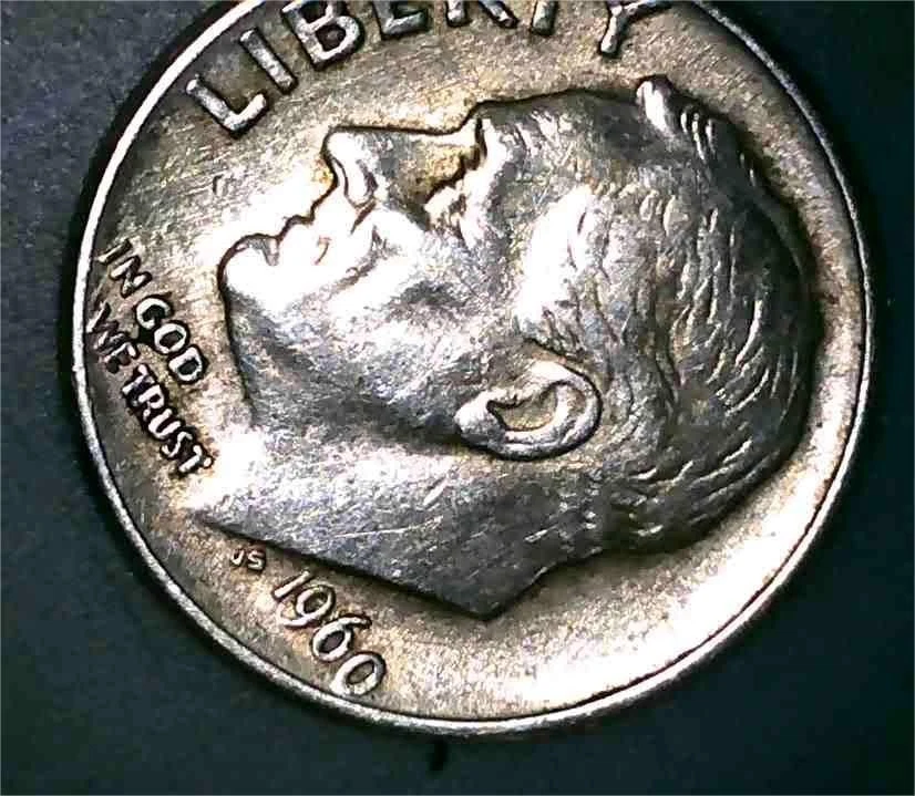 One Dime 1960 with mint mark on the base of the Torch - Image 4 of 4