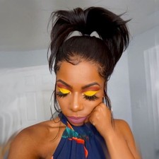 Short Yaki Bob Wigs Black Hair 100 Human Hair 360 Lace Front Wigs Pre Plucked