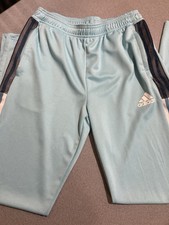 Adidas Youth XL Size 15-16 PRIMEGREEN Track Pants, Color looks Light Blue