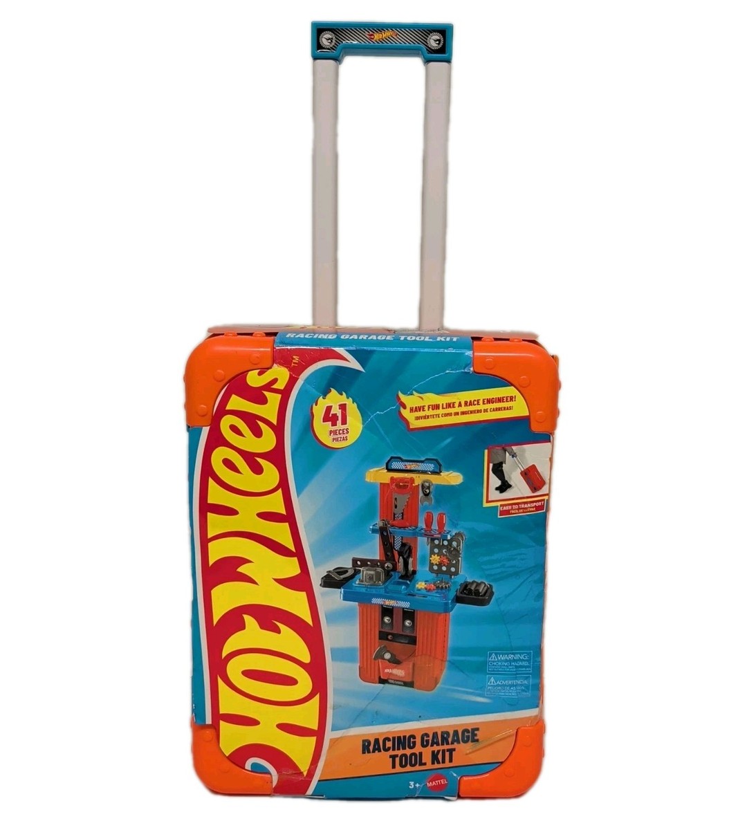 RARE Hot Wheels Racing Garage Tool Kit on The go W Wheels & pull