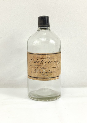 Antiker Parfum Emty Glas Flakon Lettisch Triskartigais Odekolons Dzintars Riga