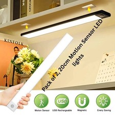 2Pcs LED Wireless Under Cabinet Closet Light Motion Sensor Kitchen Counter Lamp