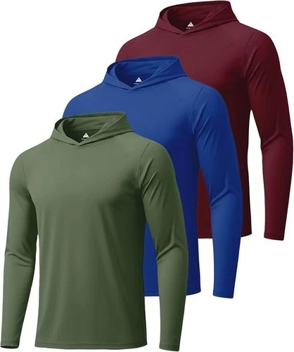 3 Unidades de camisetas manga larga con capucha para hombres para ir de pezca - product listing photo
