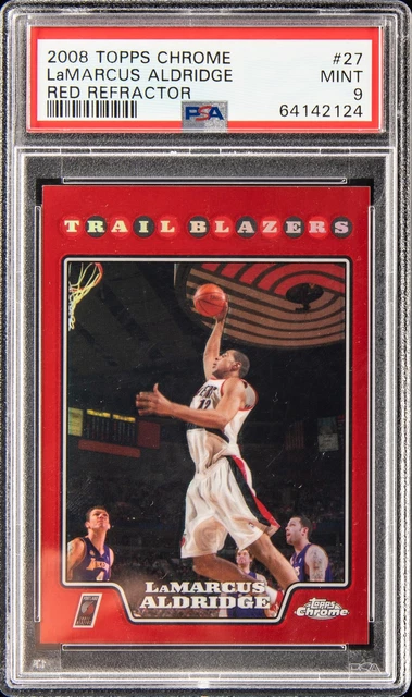 2008 Topps Chrome Red Refractor #27 Lamarcus Aldridge 5/5 PSA 9