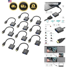 HDMI to VGA Adapter 10 Pack Gold-Plated Male to Female for Computer Monitor