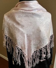 A beautiful vintage embroidered silk scarf/shawl