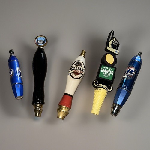 Bier Zapfhahn Griffe ~ Menge 5 ~ 2 Miller Lites - 2 Jolly Travelers & Killian’s Irish Red