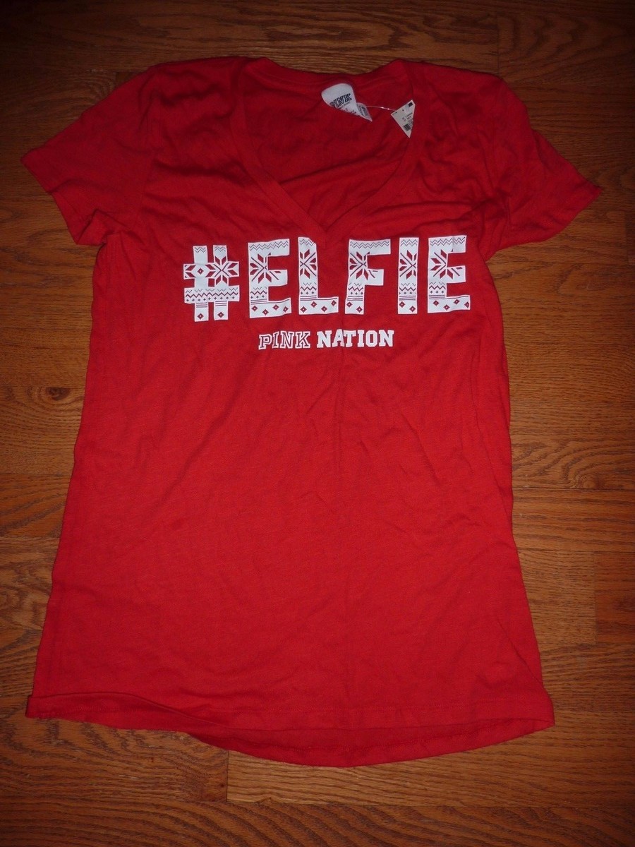 T-shirt Victoria's Secret Pink Nation – Col V Rose Bling, Manches Courtes, Neuf Avec étiquette