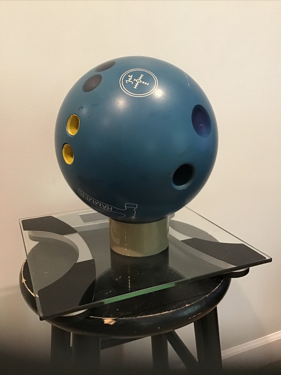 Fab Hammer Bowling Ball Blue 16 lb Predrilled Plugged 4-Hole Side