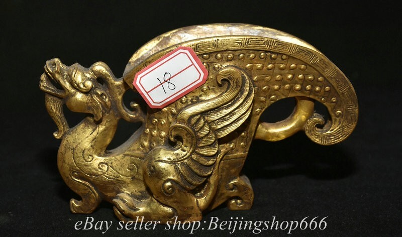 5.6" Old Chinese Coloured glaze Gilt Fengshui Dragon Beast Wine vessel Cup