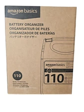 Amazon Basics Battery Organizer with Tester, 110 Batteries, Wall Mount