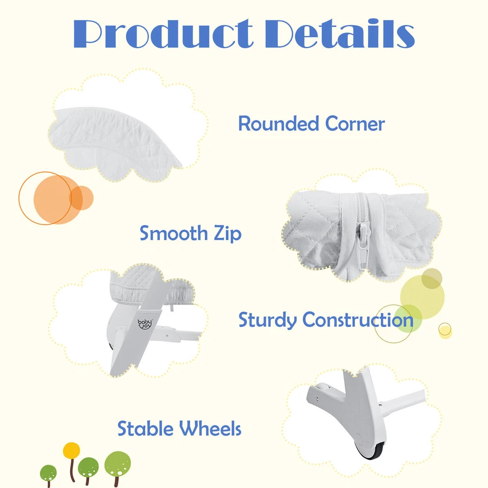 2-In-1 Baby Bedside Crib Bassinet & Sofa Height Adjustable Infant Sleeping Bed - Image 4 of 4