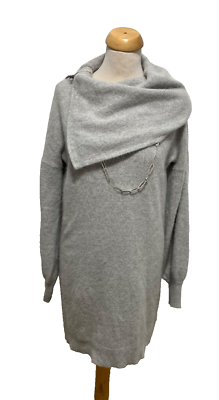 Light Grey Zip Cowl Neck knitted Jumper Dress size M by Gestuz | eBay UK Light Grey Zip Cowl Neck knitted Jumper Dress size M by Gestuz | eBay UK