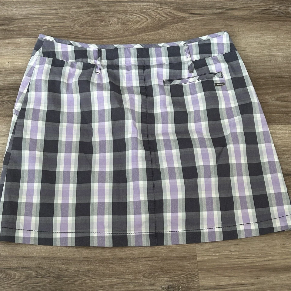 Cutter and Buck Annika Purple Blue Plaid Sporty Golf Women’s Skort Size 8 - Image 3 of 4