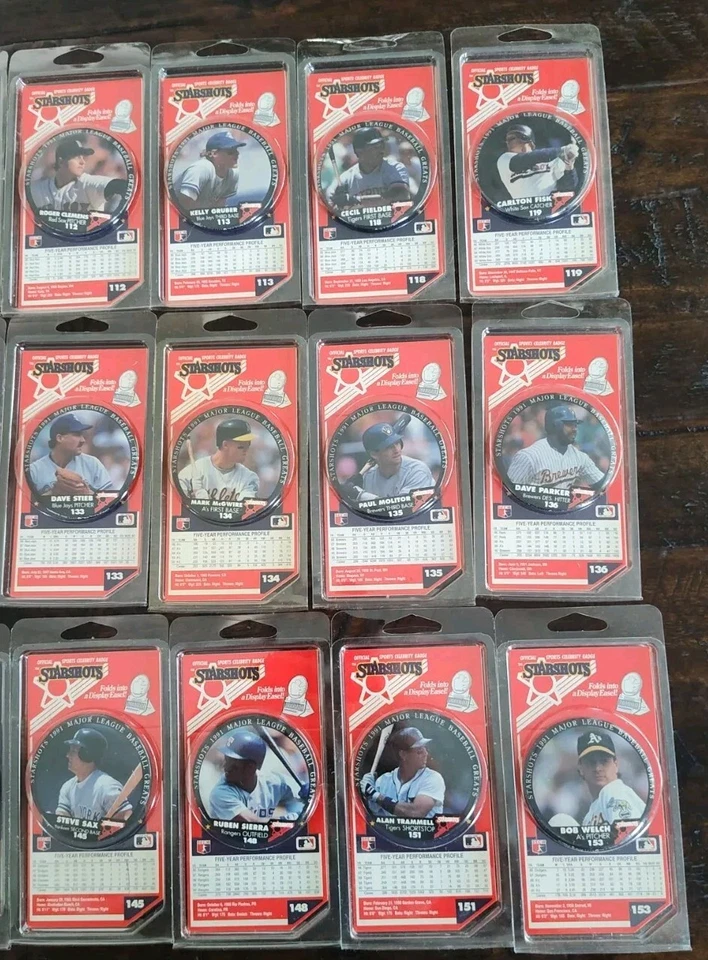 30 Different Starshots 1991 MLB Baseball Vintage Button Pin Lot Ken Griffey Jr + - Image 4 of 4