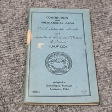1944 Union Book Automobile Aircraft And Agriculture Workers Of America Michigan