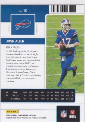 JOSH ALLEN Buffalo Bills *RARE* STARDUST Sparkle 2021 Contenders Football  Card!