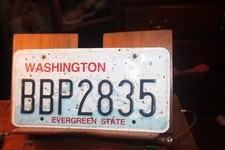 2010 Washington License Plate Evergreen State BBP2835 Bent