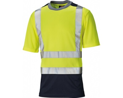 Dickies Unisex HI VIS T-Shirt SA22081 Warnschutzshirt gelb/marineblau 