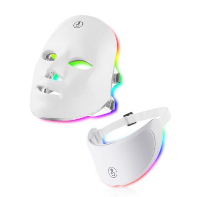 7-in-1 LED Lichttherapie Maske mit Hals - Hautstraffendes & Anti-Aging Gerät