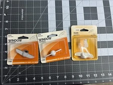 3-pack lot Slide-Co 172006 Window Hardware T Handle Crank White 11/32" splines