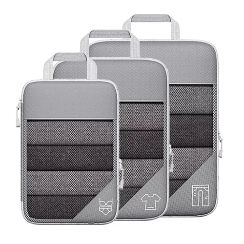 6Pcs Compression Packing Cubes Expandable Storage Travel Luggage Organizer Bags - Picture 16 of 20