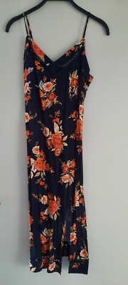 MINKPINK Trägerkleid Damen Gr. S/XS schwarz Blumen Party-Look