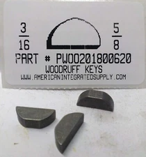 #61 3/16X5/8 WOODRUFF KEYS STEEL PLAIN (10)