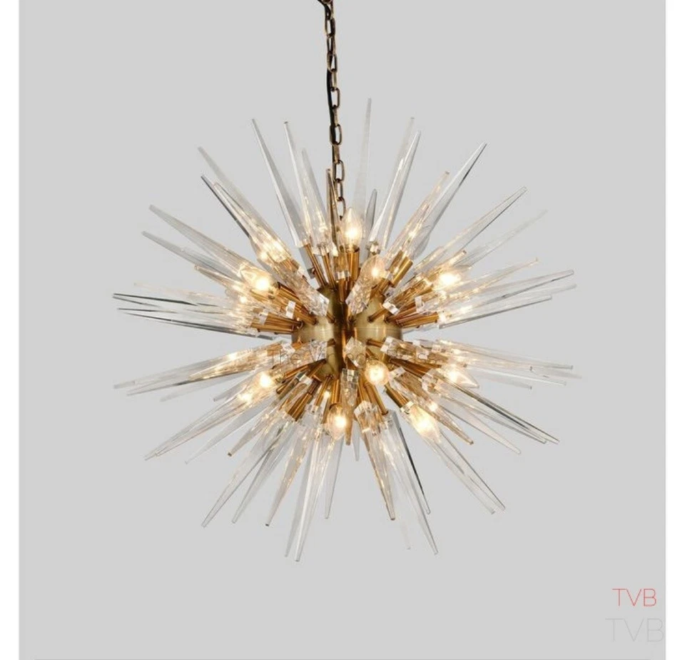 Lámpara de techo italiana Sputnik de acrílico de cristal de Murano de mediados de siglo hecha a mano Foto 2 de 4